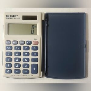 Sharp EL-243S Solar Powered Pocket Size Calculator in Folding Case